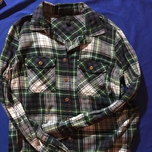 Green and navy flannel